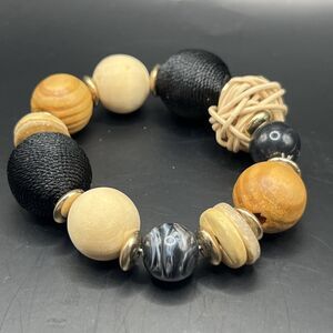 Paparazzi Bracelet Happily Homespun Black Wooden Beads Boho Western Hippie